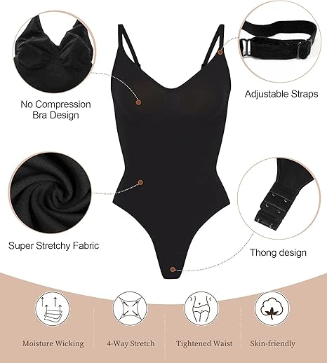 SHAPERX Women's Seamless Shapewear Body Suit